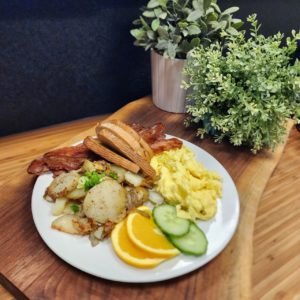 full platter of breakfast brunch